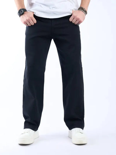 Men's Loose Button Fly Straight Leg Jeans