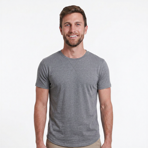 Classic Crew Neck with Curved Hem