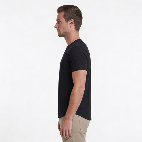 Classic Crew Neck with Curved Hem