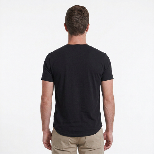 Classic Crew Neck with Curved Hem