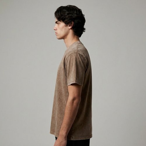 (New) Vintage Washed Oversized Tee - Brown