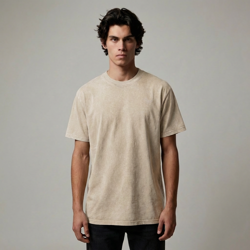 (New) Vintage Washed Oversized Tee - Beige
