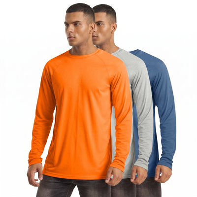 UPF 50+ Long Sleeve Athletic Shirts - 3-Pack VIP